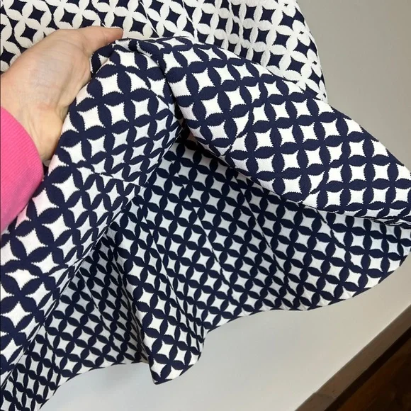 Bebe Navy and White Patterned Crop Top‎ & Matching Skirt Set- M - Picture 7 of 10